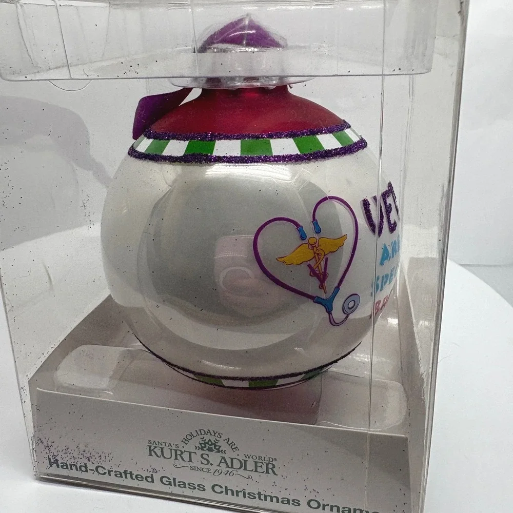 Kurt S Adler Vets Are A Special Breed Glass Christmas‎ Ornament New Veterinarian